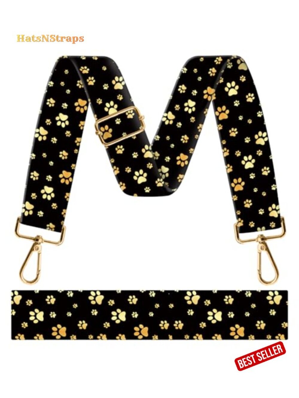 1.5" Wide Crossbody Strap Replacement, Adjustable Shoulder Strap, Metal Hooks